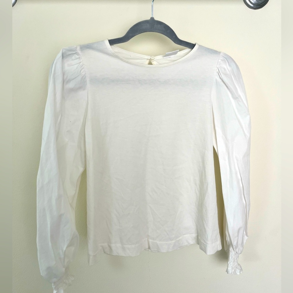 Zara white long sleeve top. Size 13-14.